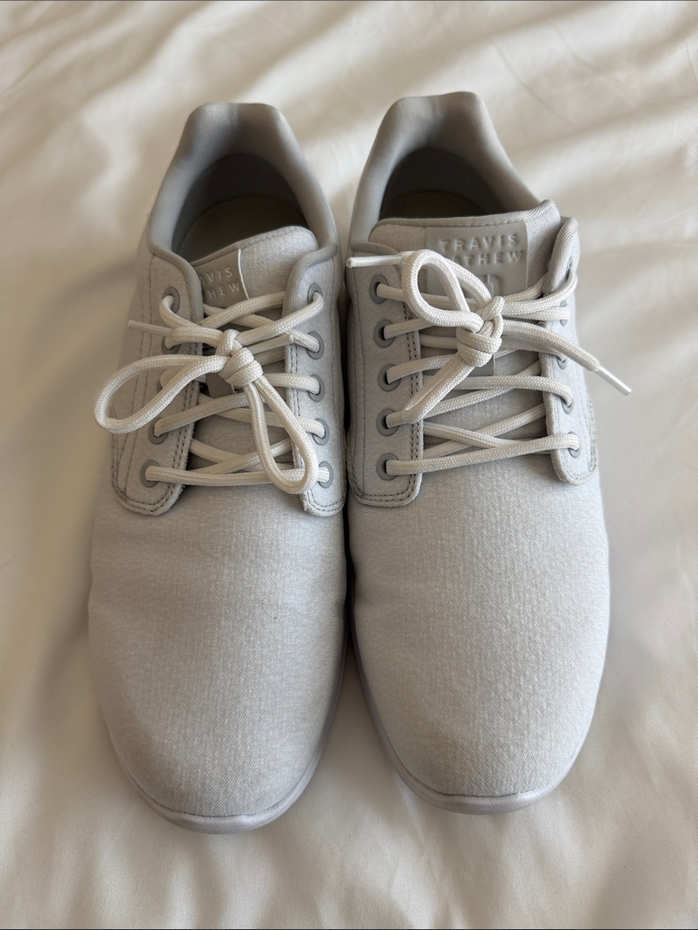 Travis Mathew Men’s Lace-Up Sneakers in Light Gray